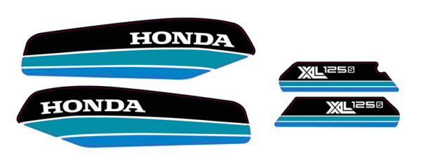 Honda xl 125 s 1980 white stickers blue decals kit