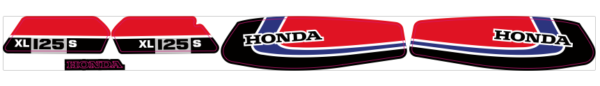 Honda 125 XLS 1979 red official decals kit